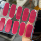 20 nagel wraps Magenta Pantone op een strip